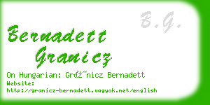 bernadett granicz business card